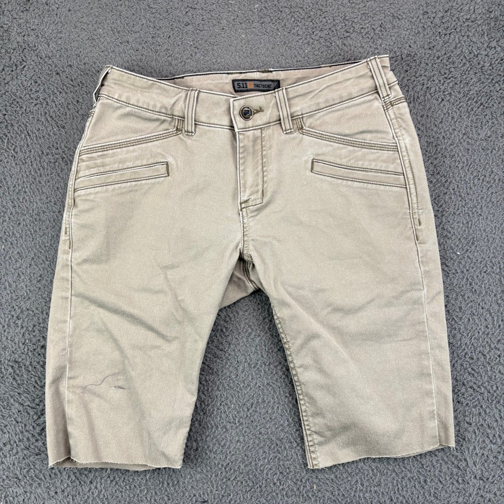 5.11 Tactical Womens Size 4 Cut Off Shorts Khaki Tan Utility Gorpcore 9306
